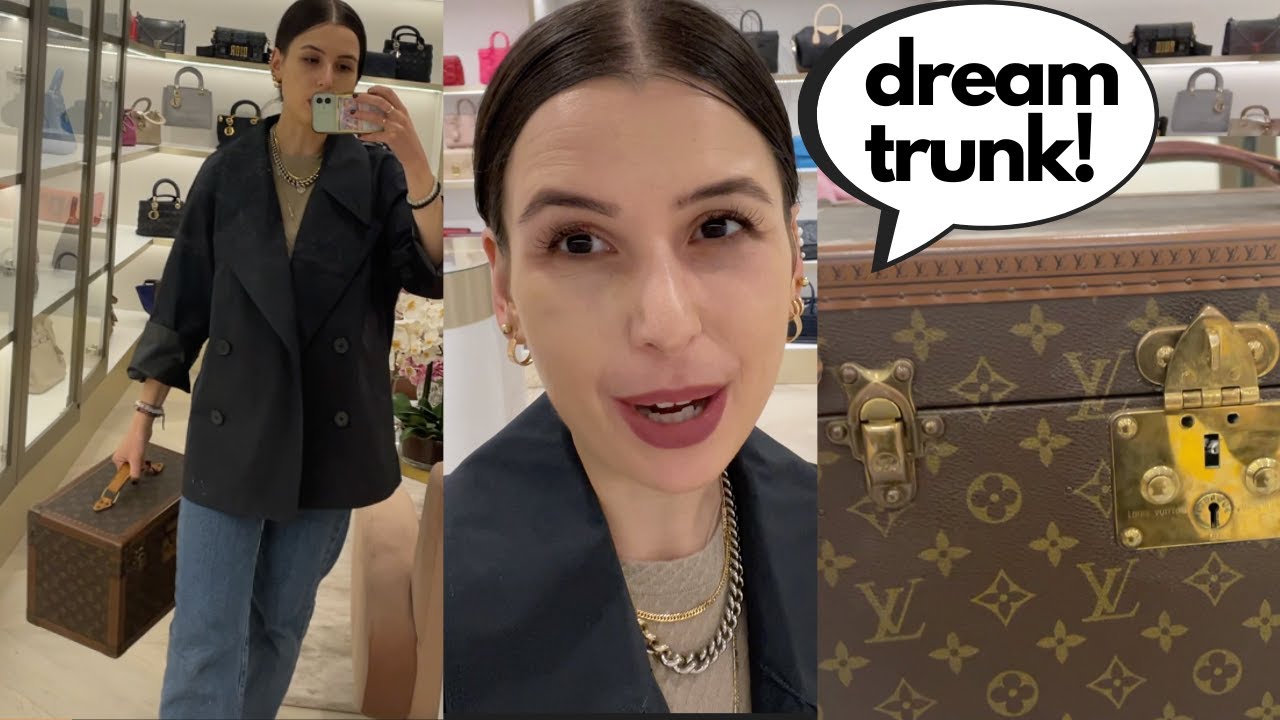 😍VINTAGE LOUIS VUITTON TRAIN CHEST😍 come shopping with me at The Purse Affair- vlog