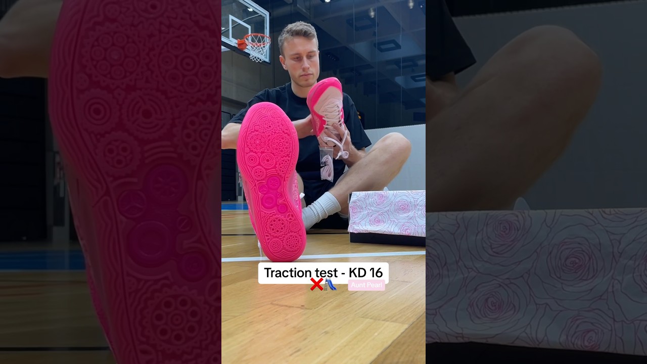 KD 16 Aunt Pearl traction test 💕 #basketballshoes #auntpearl #kd16