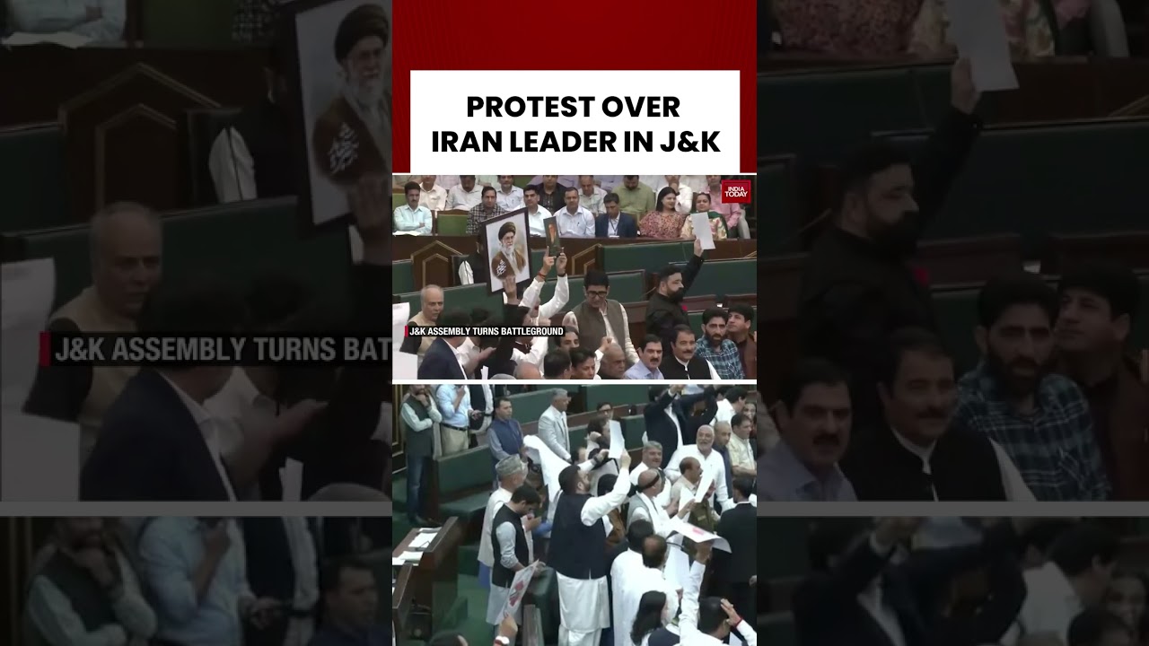 Chaos in J&K Assembly! Protest Over Iran Leader Sparks Clash #jammukashmir #assembly #iranwar