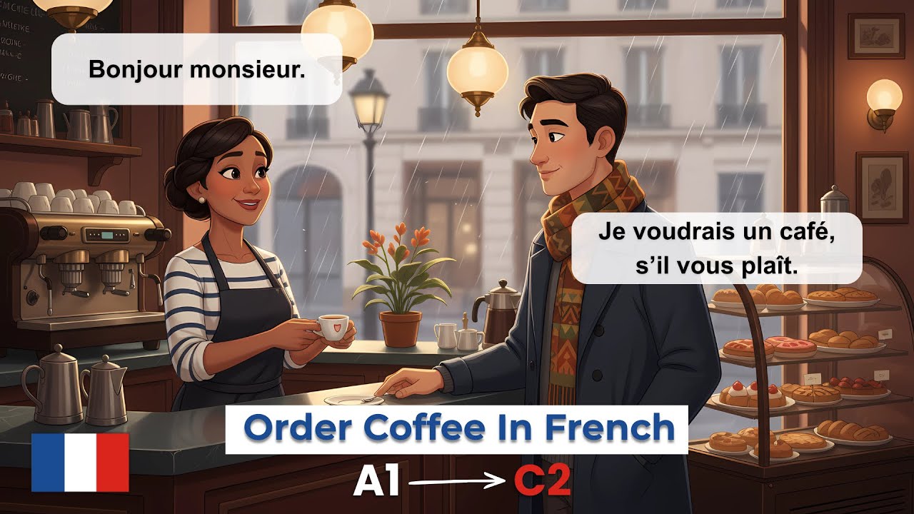 How to Order Coffee in French ☕ (A1 to C2) | Real Life Conversations