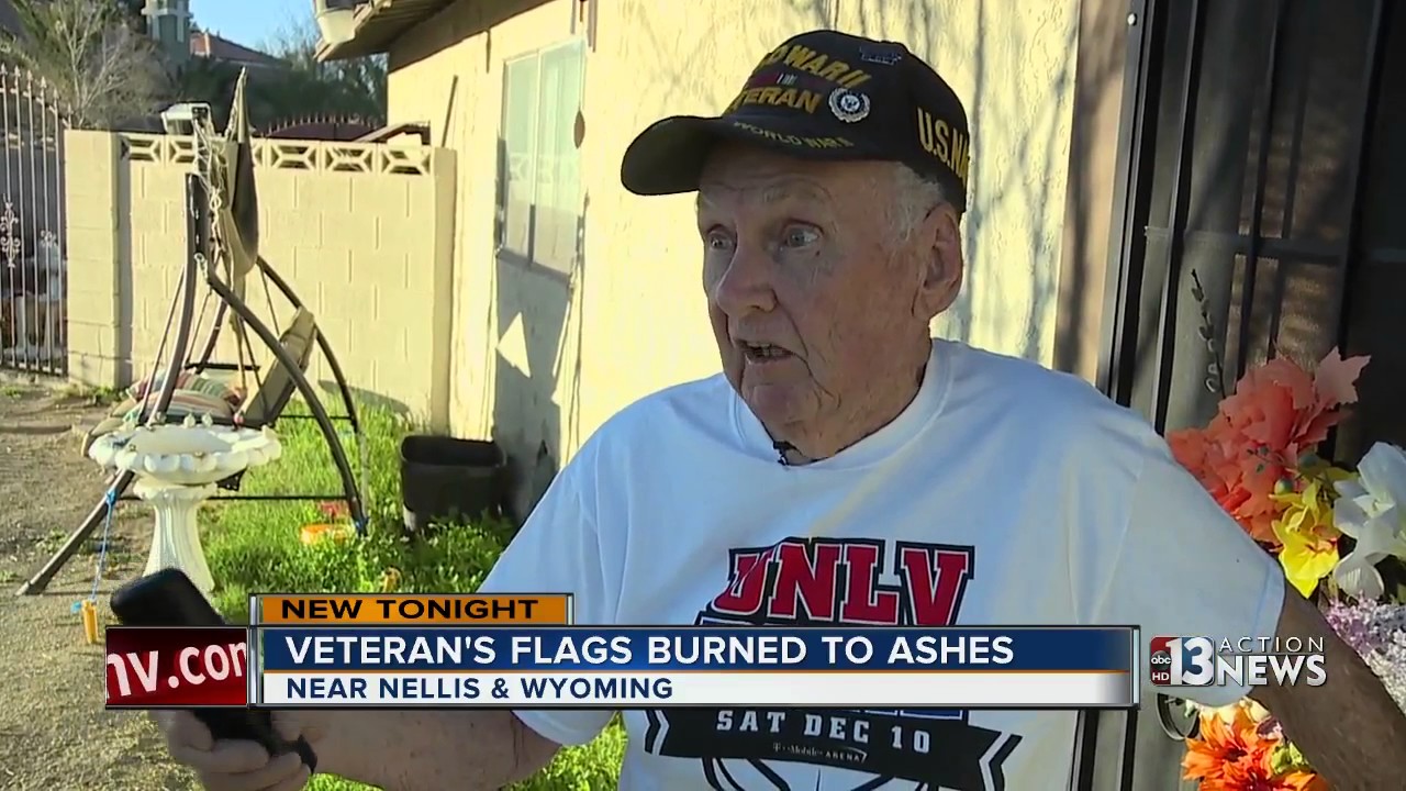 Navy Veteran's flags burned to ashes