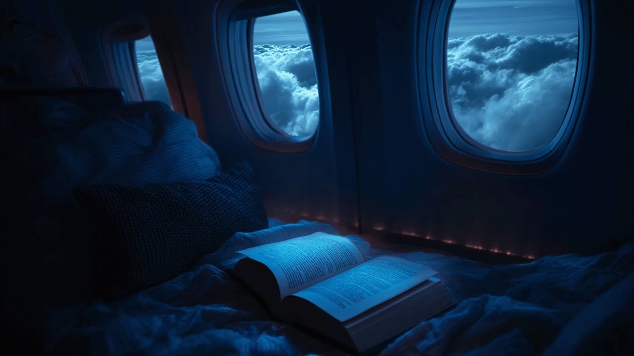 3 Hours Gentle Airplane Flight Sounds | White Noise for Deep Sleep & Stress Relief