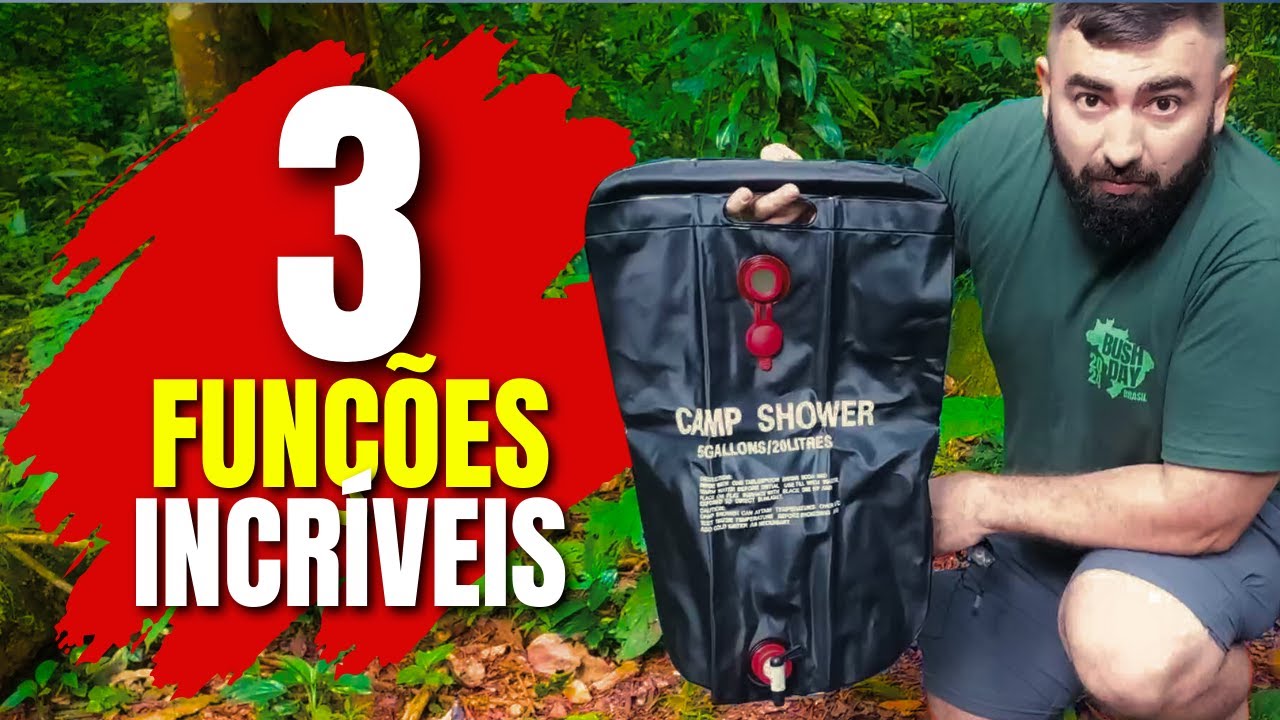 CHUVEIRO PORT&Aacute;TIL PARA ACAMPAMENTOS [UNBOXING] - 3 FUN&Ccedil;&Otilde;ES EM UM &Uacute;NICO EQUIPAMENTO