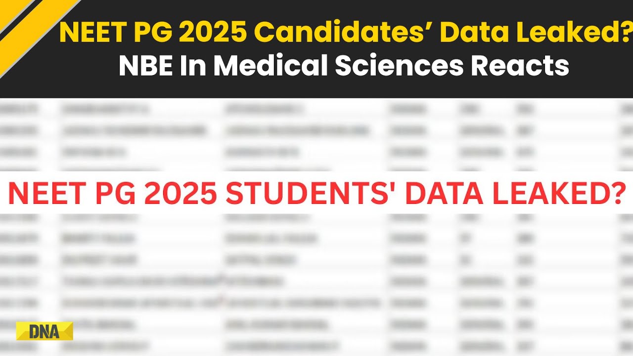 NEET PG 2025: NEET PG Data Leak Scandal, Candidate Info Allegedly Sold Online | NBE Reacts