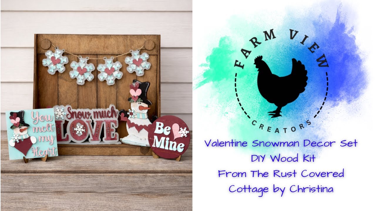 Paint & Assemble the Valentine Snowman Decor Set | DIY Wood Kit Tutorial ❄️❤️ @RustCoveredCottage 