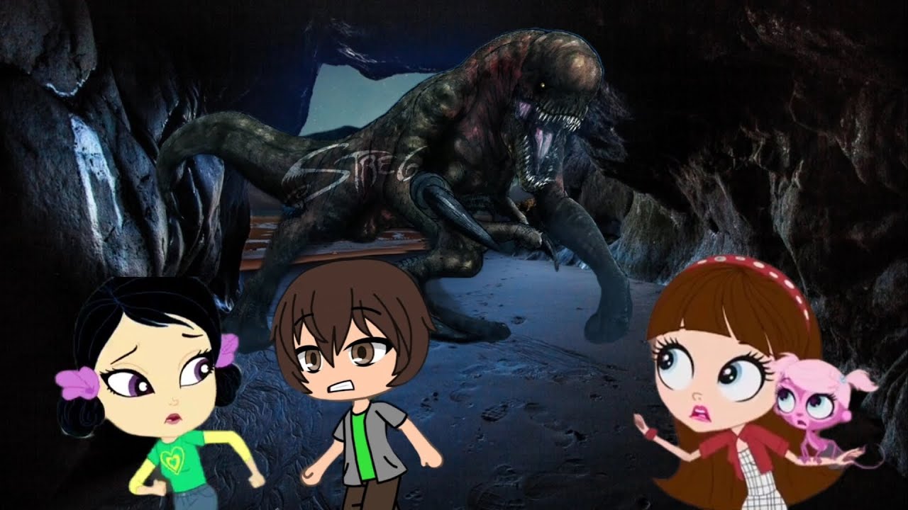 Littlest pet shop y jurassic world - Escena de ataque a la cueva de distortus rex 