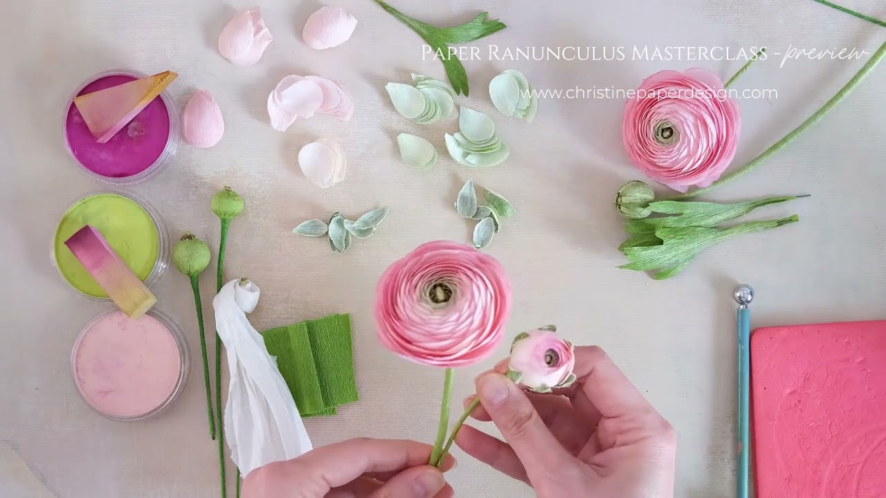Paper Ranunculus Masterclass - course preview.