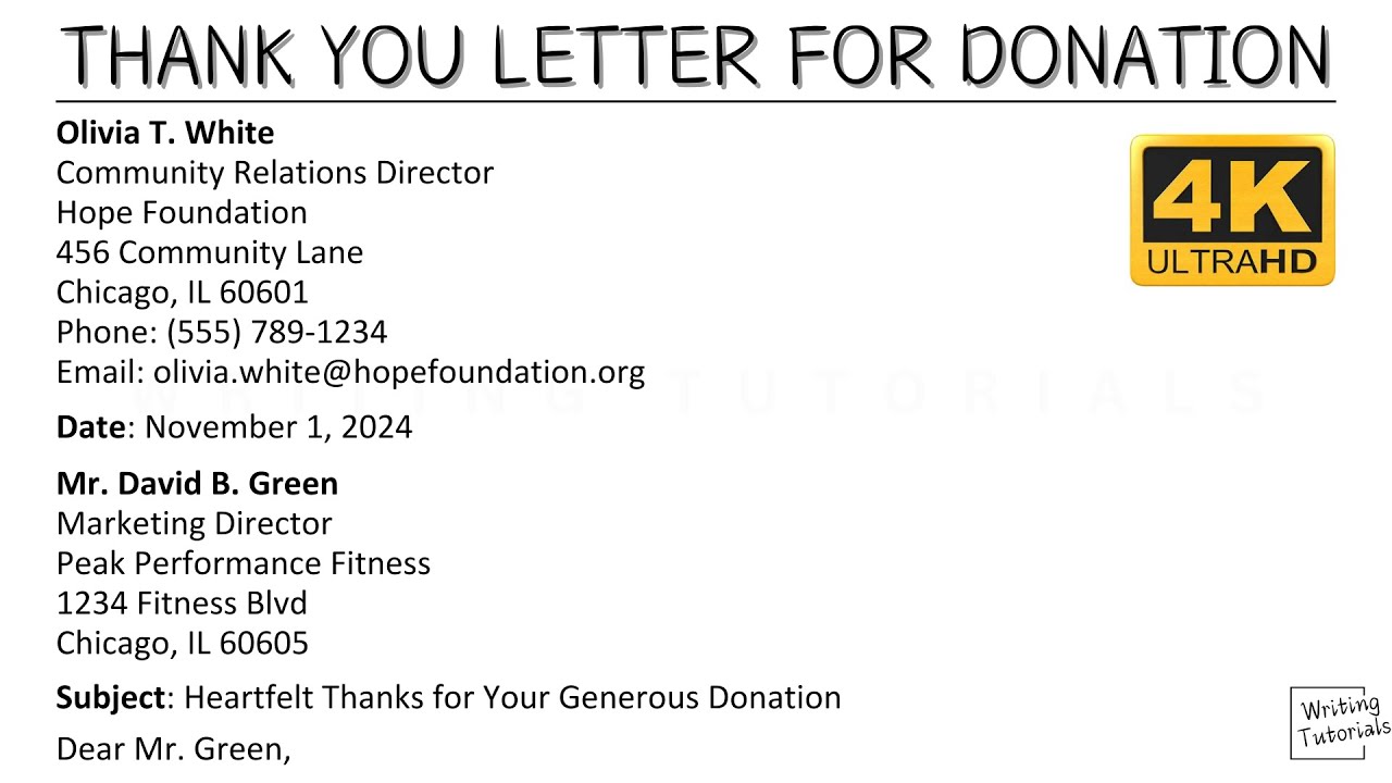 How To Write Thank You Letter for Donation with Sample and Explanation | Writing Tutorials