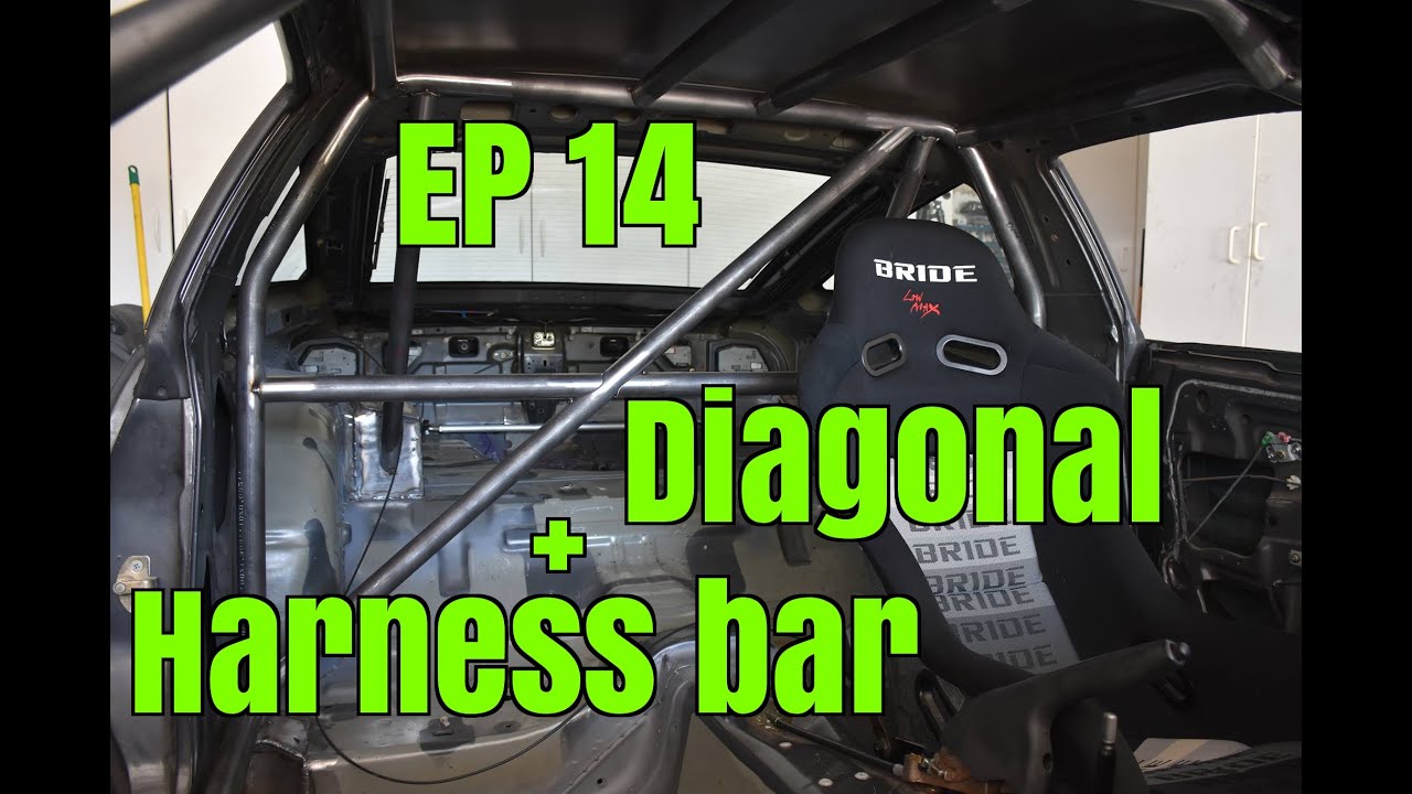 Project 240 - Le Drift Car II | Ep. 14 - Diagonal and Harness Bar | FD Spec Cage Build
