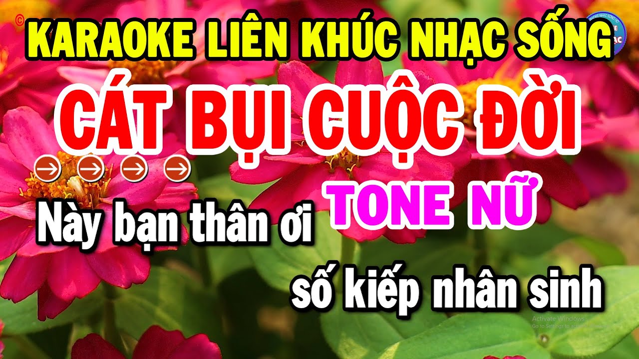 Karaoke Liên Khúc Nhạc Sống Tone Nữ Dễ Hát | Tuyển Chọn Nhạc Bolero Hay Nhất - Cát Bụi Cuộc Đời