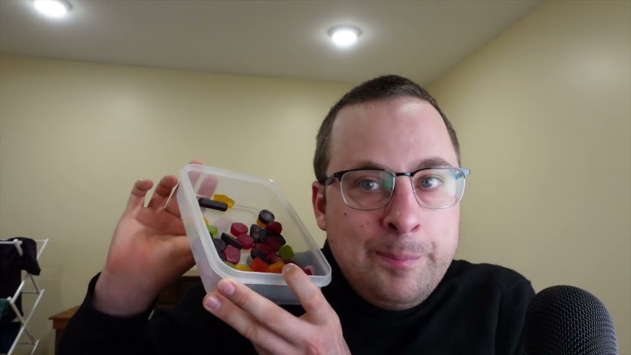 ASMR April 2023 spending check in. Which girl should I choose? Whispering and eating gummies.