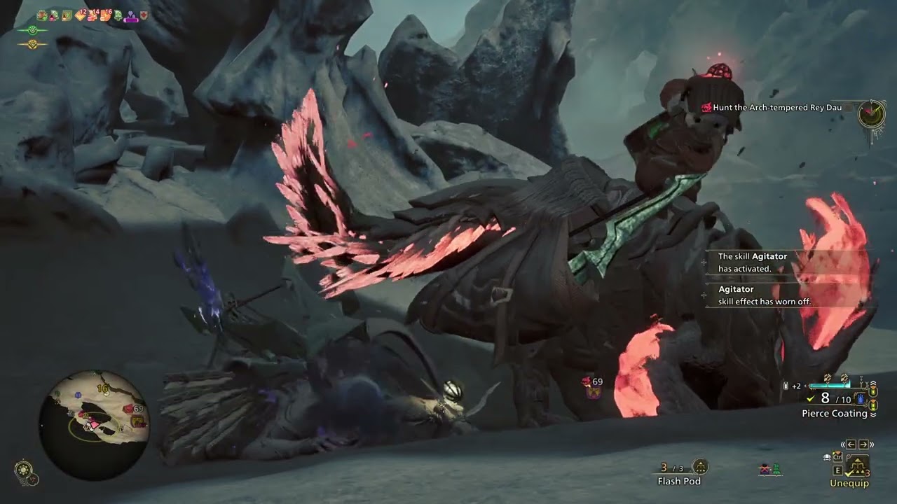 Monster Hunter Wilds Bow hunt 10★ 5✦ Arch Tempered Rey Dau