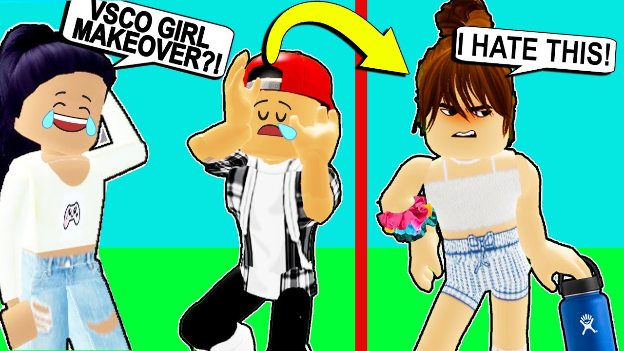 TURNING MY BOYFRIEND INTO A VSCO GIRL! ( Roblox Fashion Famous )