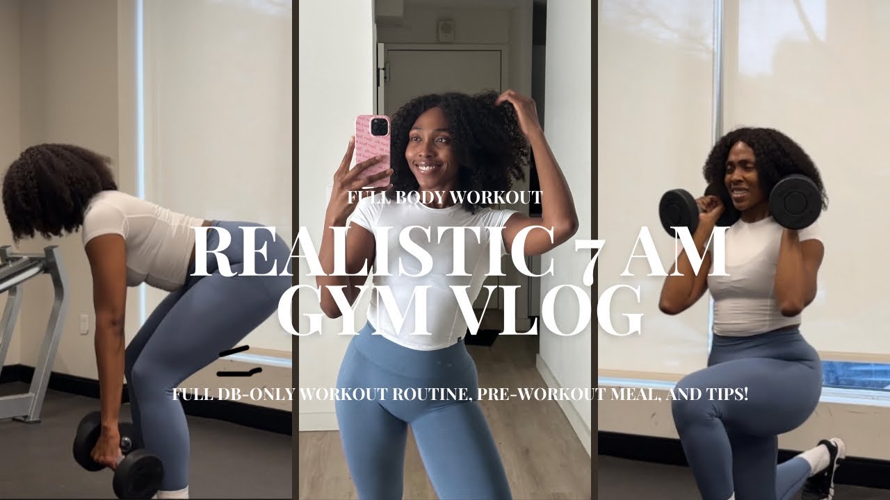 *REALISTIC* 7 AM GYM MORNING ROUTINE | productive, full body workout, tips & motivation