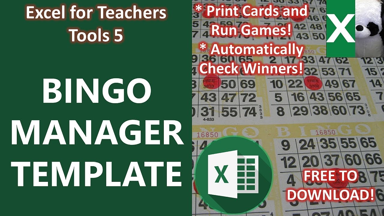 BINGO MANAGER TEMPLATE | Excel for Teachers | Carlo Excels