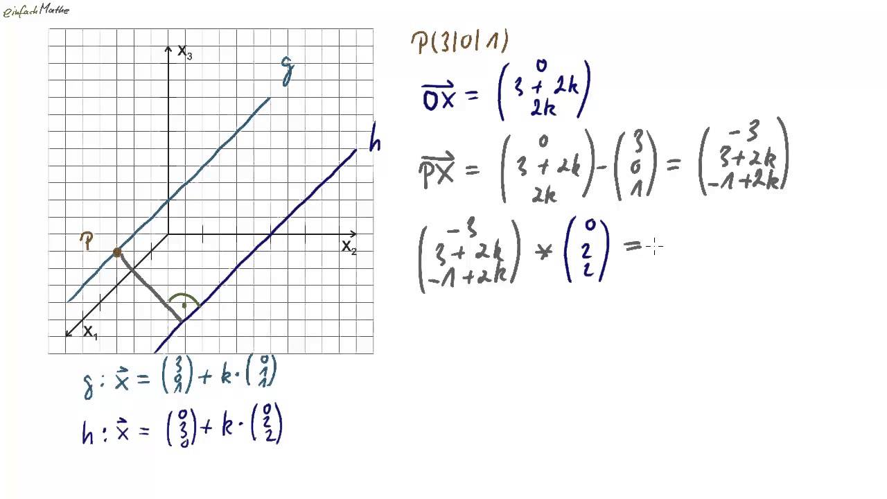 08 Abstand paralleler Geraden im Raum (Analytische Geometrie)