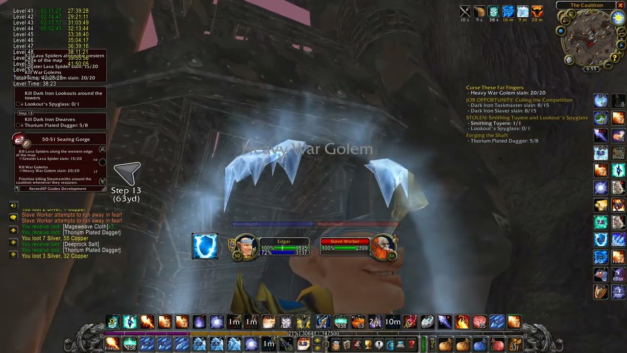 1-60 Mage - Hardcore World Record (All Classes) [SSF] - 58h 36m - Part 11 (50-52) - Classic Vanilla