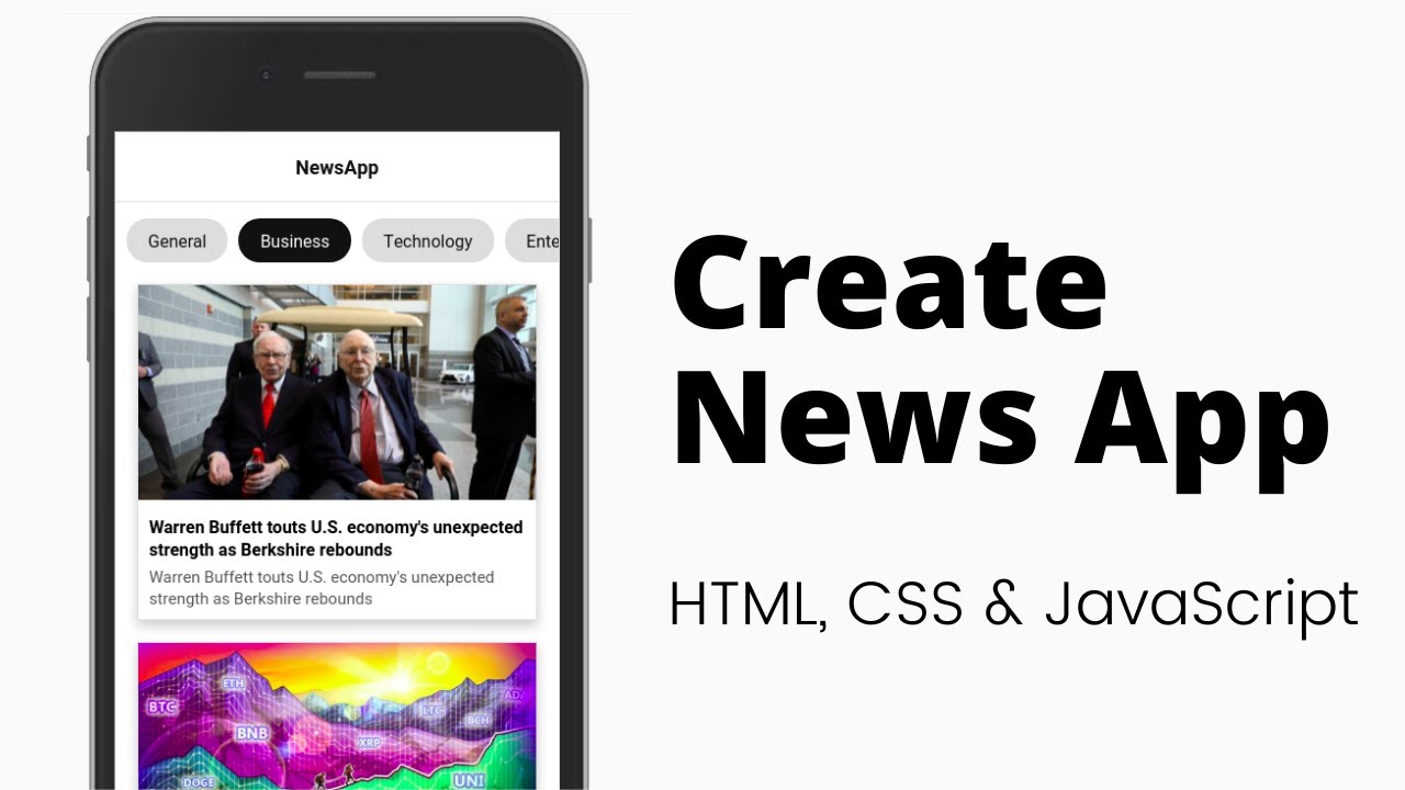 Create News App using HTML, CSS & JavaScript | News App with Different News Categories