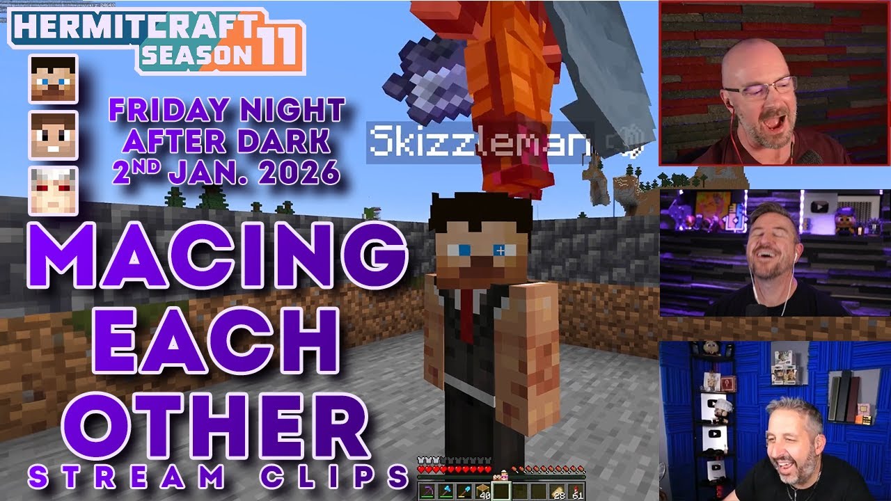 Arizona Dads Mace Eachother | Friday Night After Dark | Stream Clips | Hermitcraft Season 11