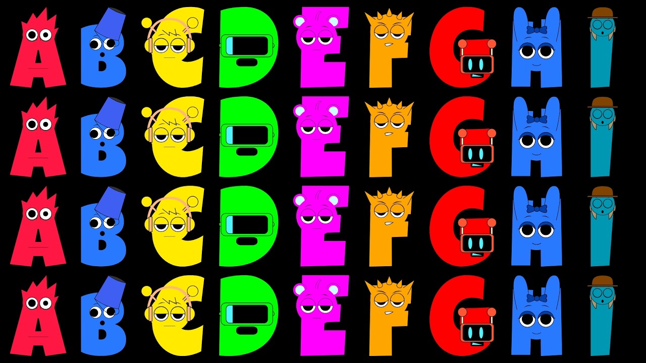 Sprunki Big and Small Alphabet with Colors Song for Kids | ABC Phonics & Color LearningAlphabet Song