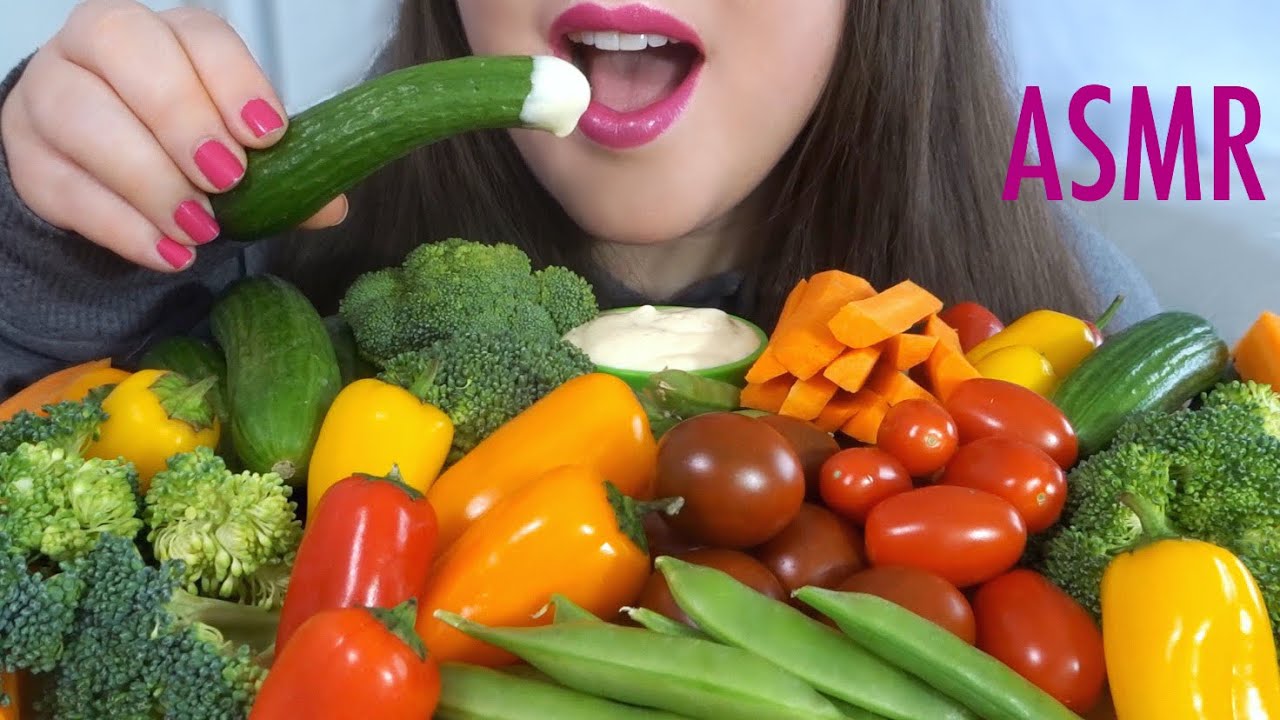 HEALTHY EATING ASMR Raw Veggie Platter - EXTREMELY Satisfying Crunchy Sounds!
