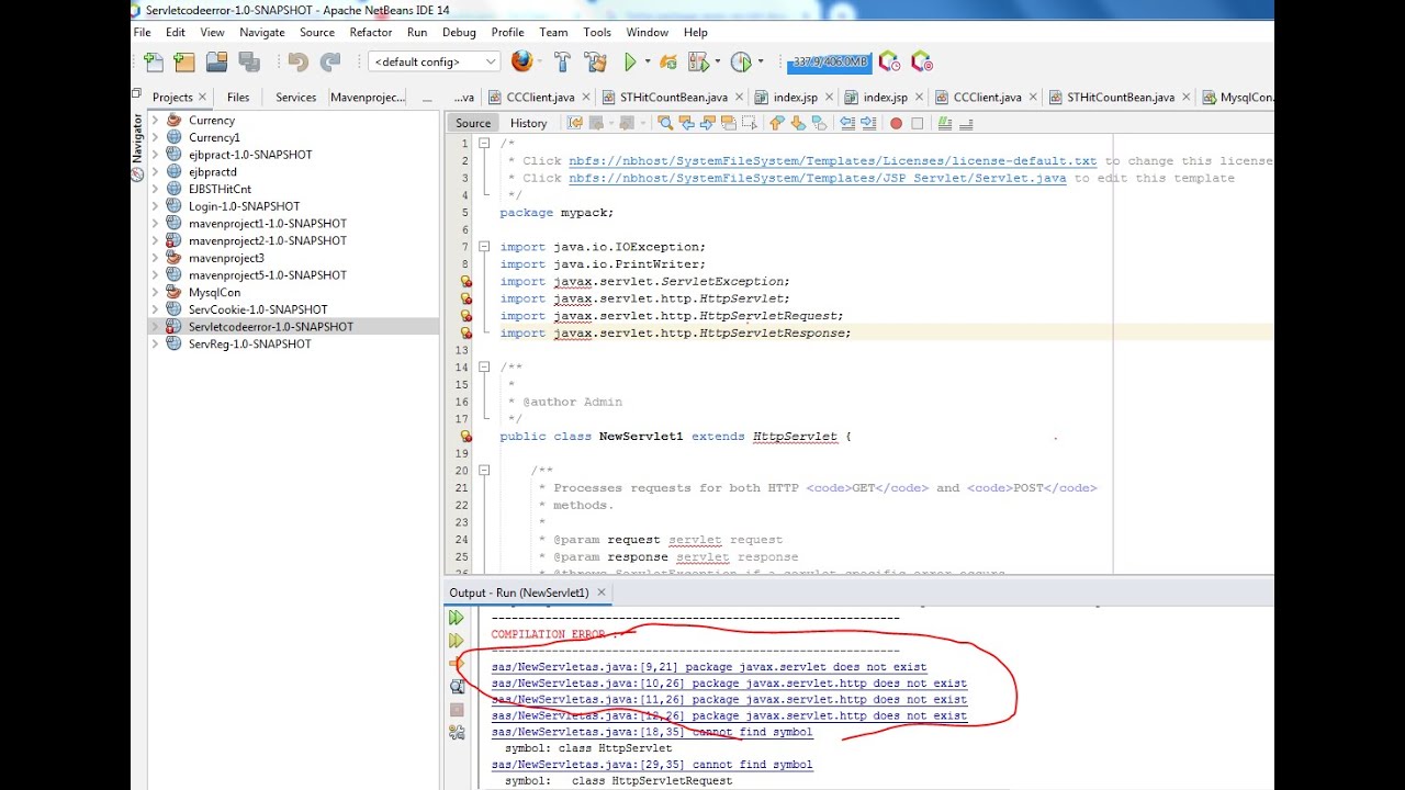 Solve package javax servlet does not exist