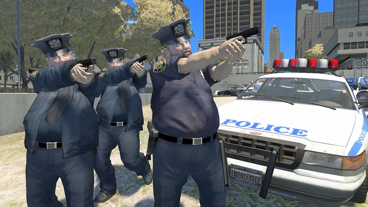 GTA 4 NPC Wars 24 (Grove Street Families vs LCPD)