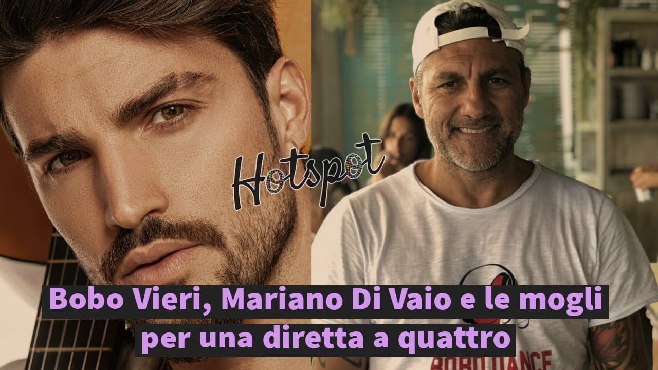 Bobo Vieri con  Mariano Di Vaio e le rispettive mogli : diretta a quattro