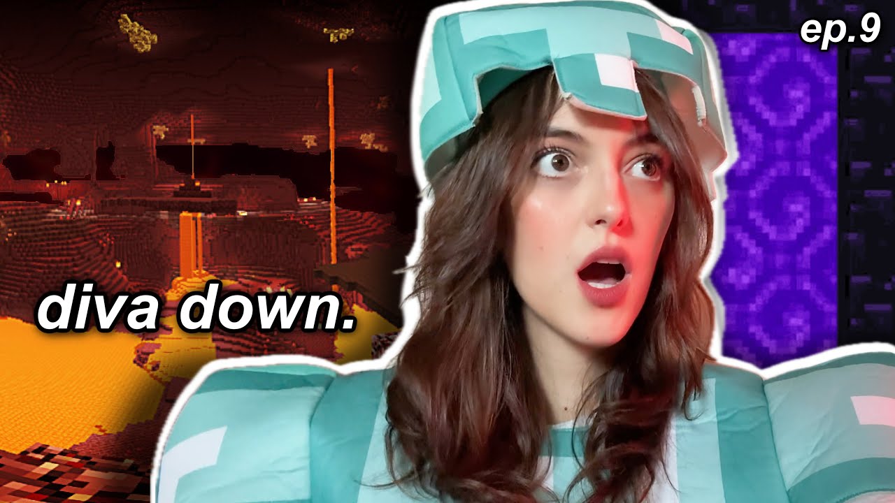 dumb girl goes to the nether and rage quits in Minecraft HARDCORE