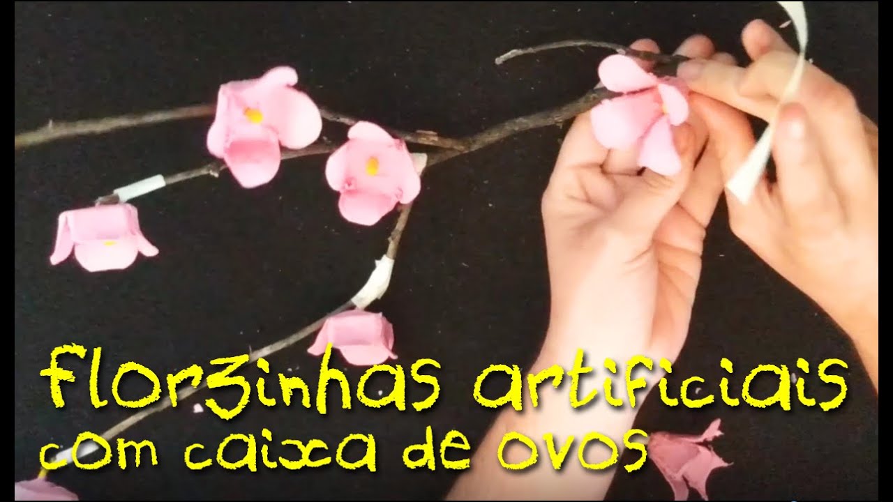 Como fazer flores artificiais feitas com caixa de ovos ( arranjo floral ) - Faça você mesmo