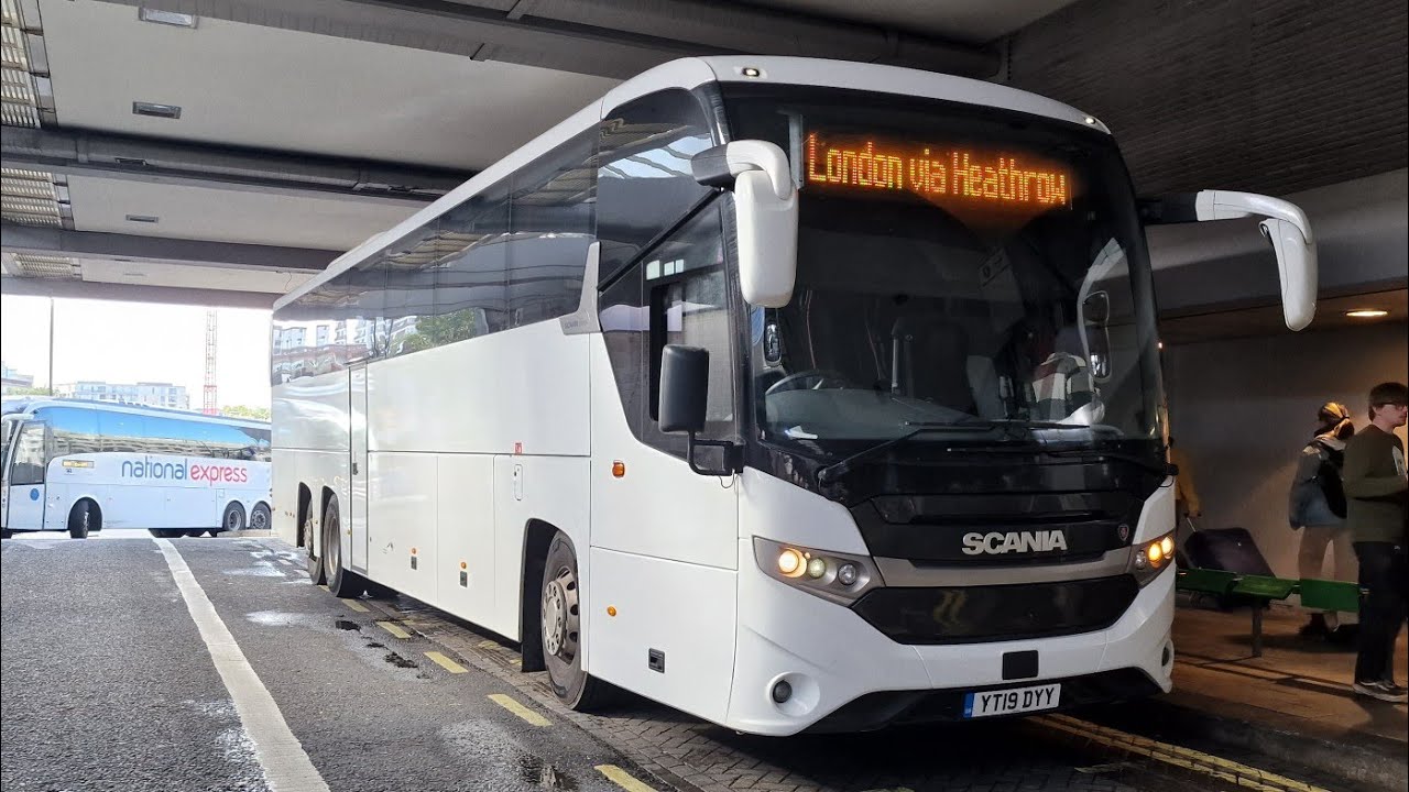 Watts Coaches Scania K410 Interlink YT19 DYY on M10 to London