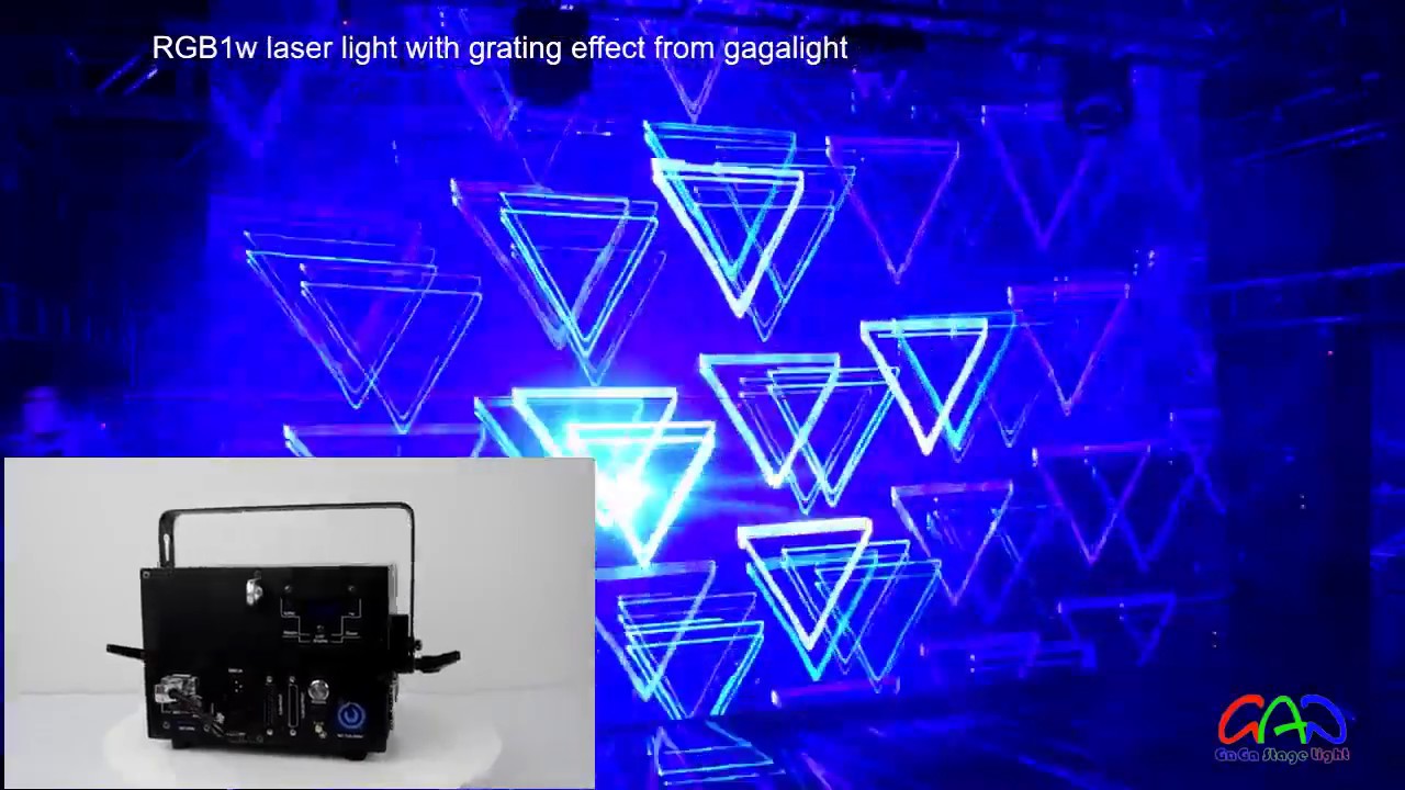 RGB1w laser light with grating effect
