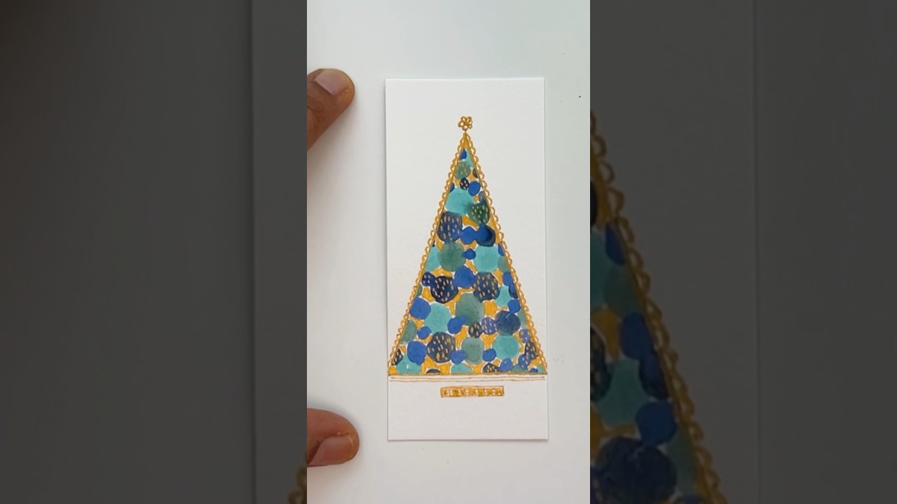 Abstract Christmas Tree with Metallic Blue and Gold | Unique Holiday Art Idea #christmasdecorations
