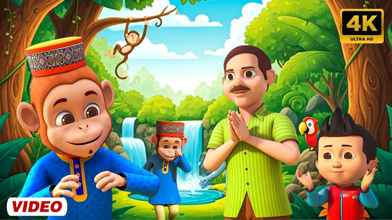 Bandar Mama Pahan Pajama - 3D Animated Hindi Rhymes | बंदर मामा पहन पजामा | Taj Kids Rhymes