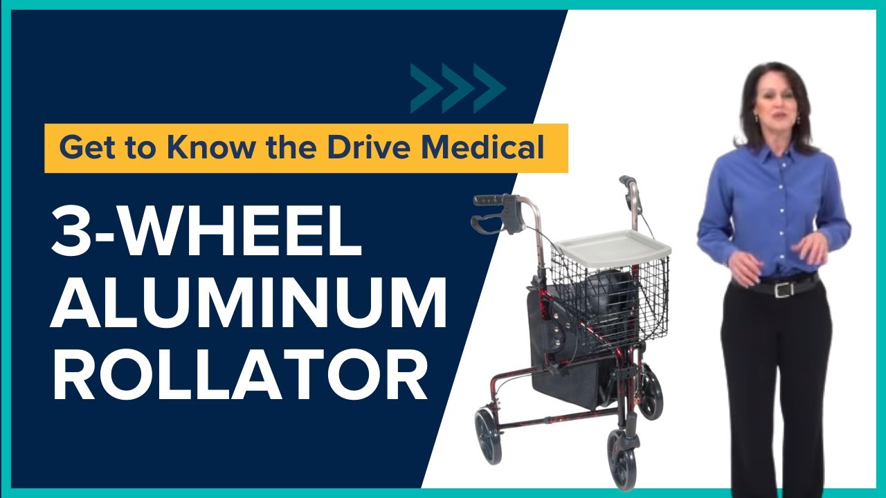 Drive Medical - 3-Wheel Aluminum Rollator