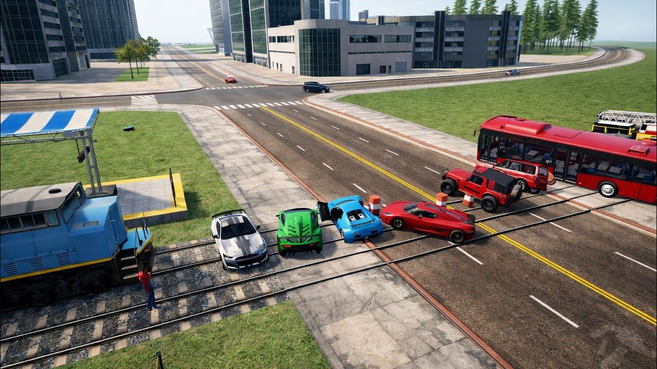 Train se sabhi gadiyo ko takkar and Tank blast 💥😱🚗 Indian bike driving 3d 😵#gta 