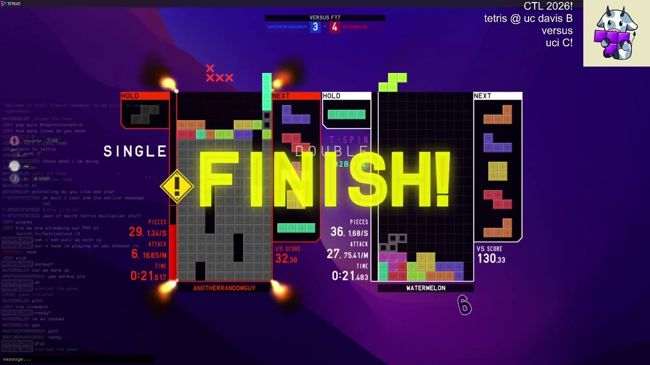 CTL 2026 Week 6: Tetris @ UC Davis B vs. UCI C!
