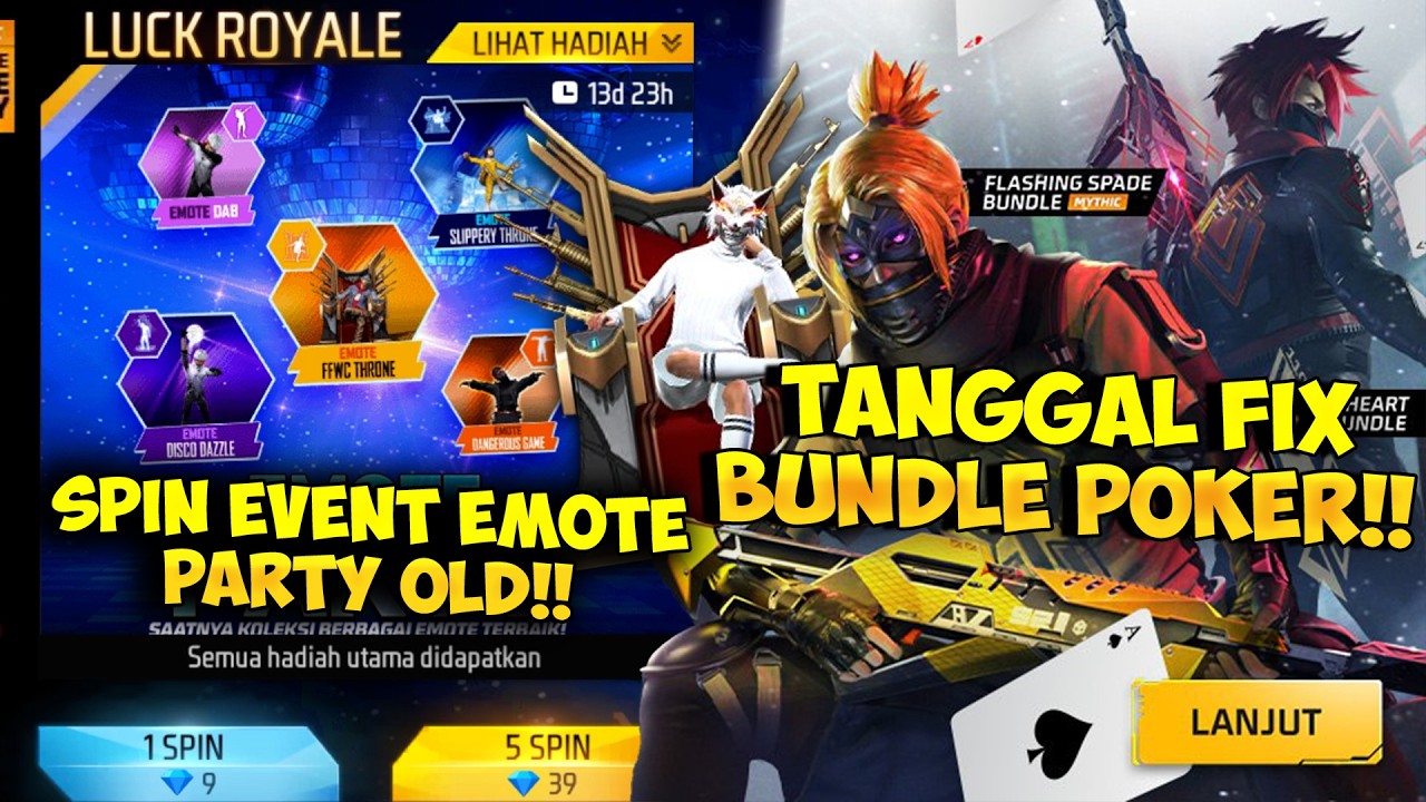 SPIN EMOTE DUDUK KURSI OLD !! Tanggal Rilis Fix Bundle Poker Kuning & Merah Terbaru