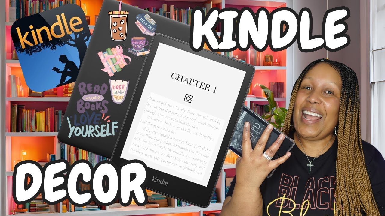 Decorate my Kindle with me! (Beginner Friendly) Stepping out the box!  Stickers and more...