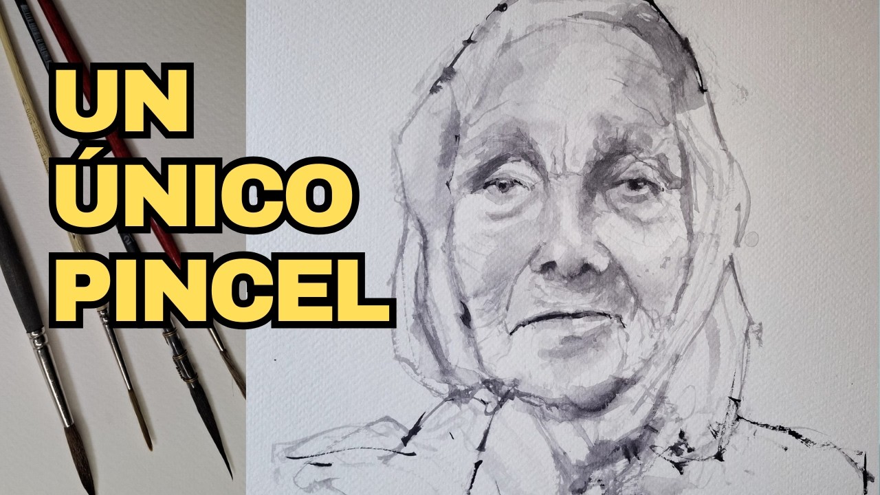 Un retrato completo con solo un PINCEL RIGGER