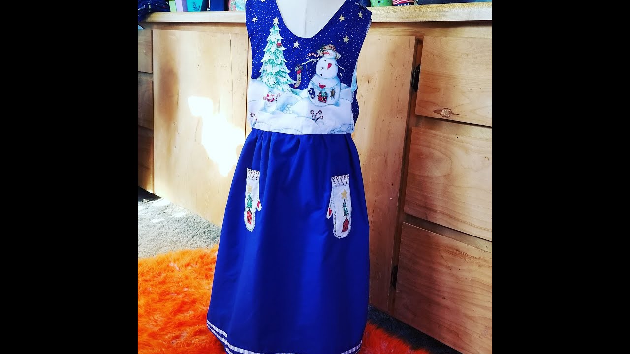 Hand sewing a daisy kingdom Christmas dress!