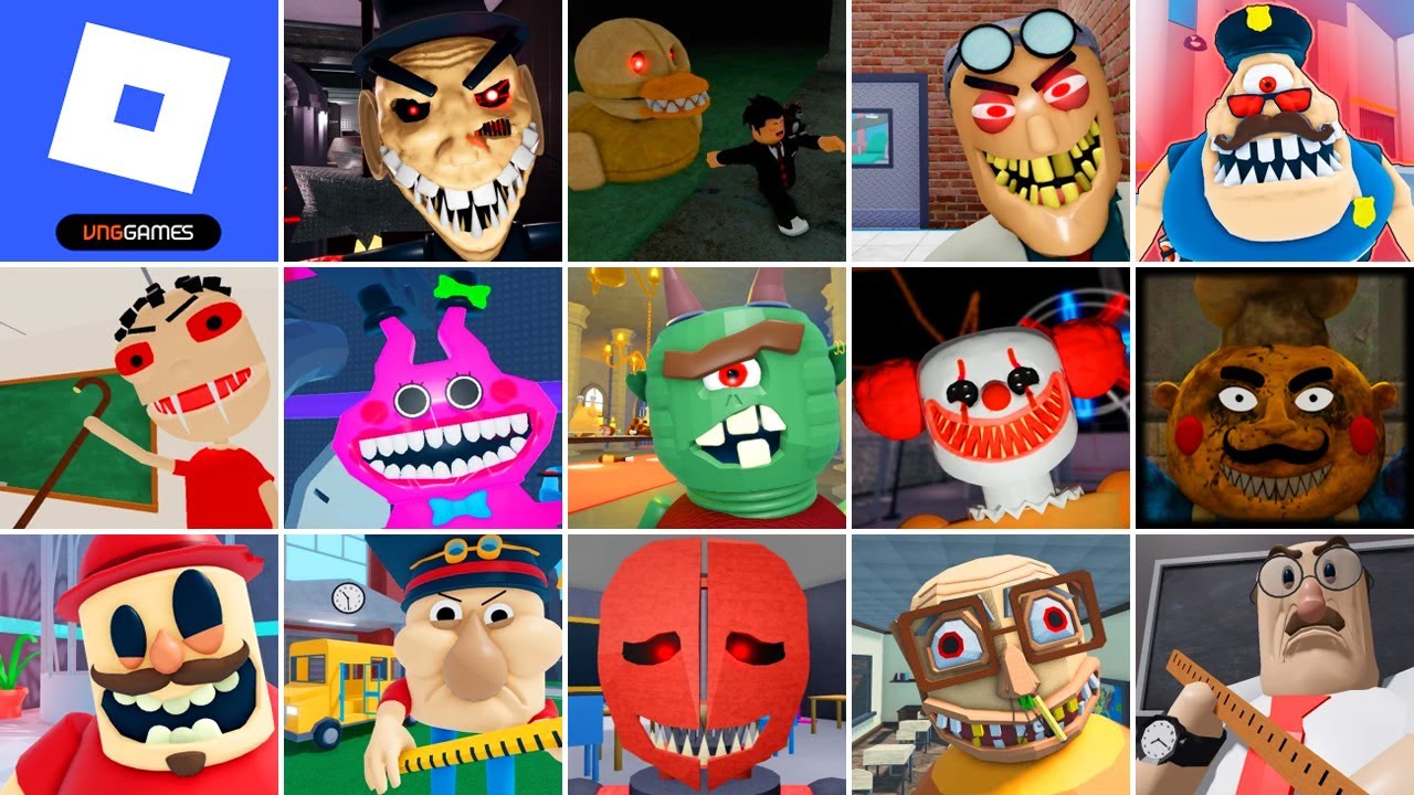 Roblox,Toby's HOSPITAL,SIR SCARY'S MANSION,RUN FROM TRON,Escape Bob the Dentist,MR. STINKY'S PRISON!