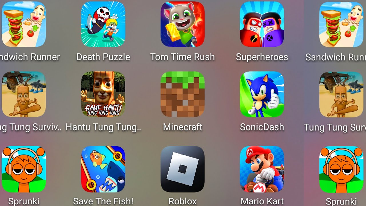 Tung Tung Survival Master,Death Puzzle,Hantu Tung Tung,Save The Fish,Minecraft,Roblox,Mario Kart....