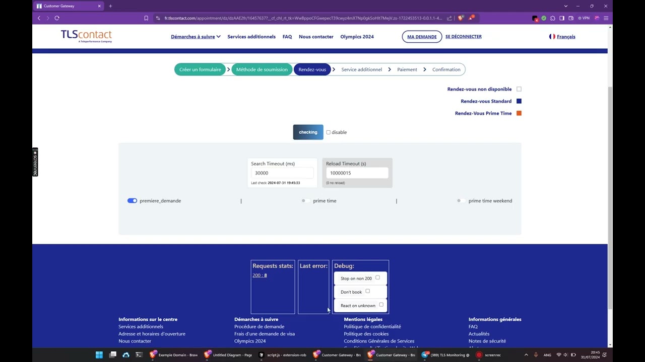 TLS auto booking Appointment Bot 🇦🇴🇲🇦🇩🇿🌍