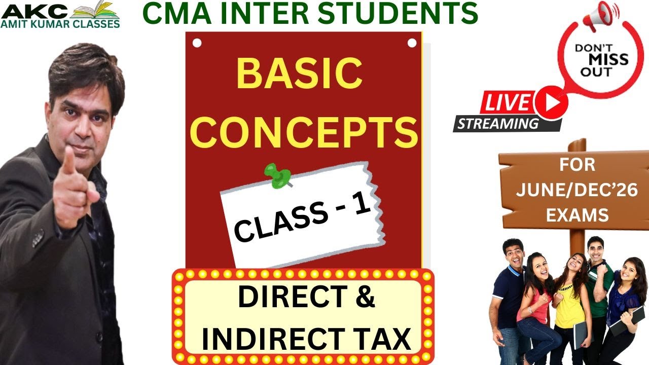 BASIC CONCEPTS (CLASS-1)||DT & IDT||JUN/DEC'26 EXAMS||CMA INTER STUDENTS||AMIT KUMAR CLASSES