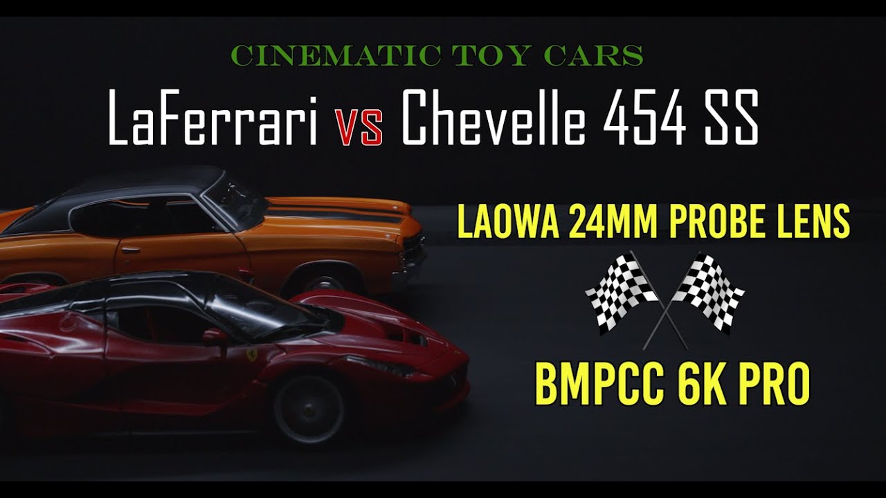 Cinematic - Toy Laferrari vs Chevy 454 SS Toy Cars Race on Treadmill (Laowa 24mm Lens BMPCC6K Pro)