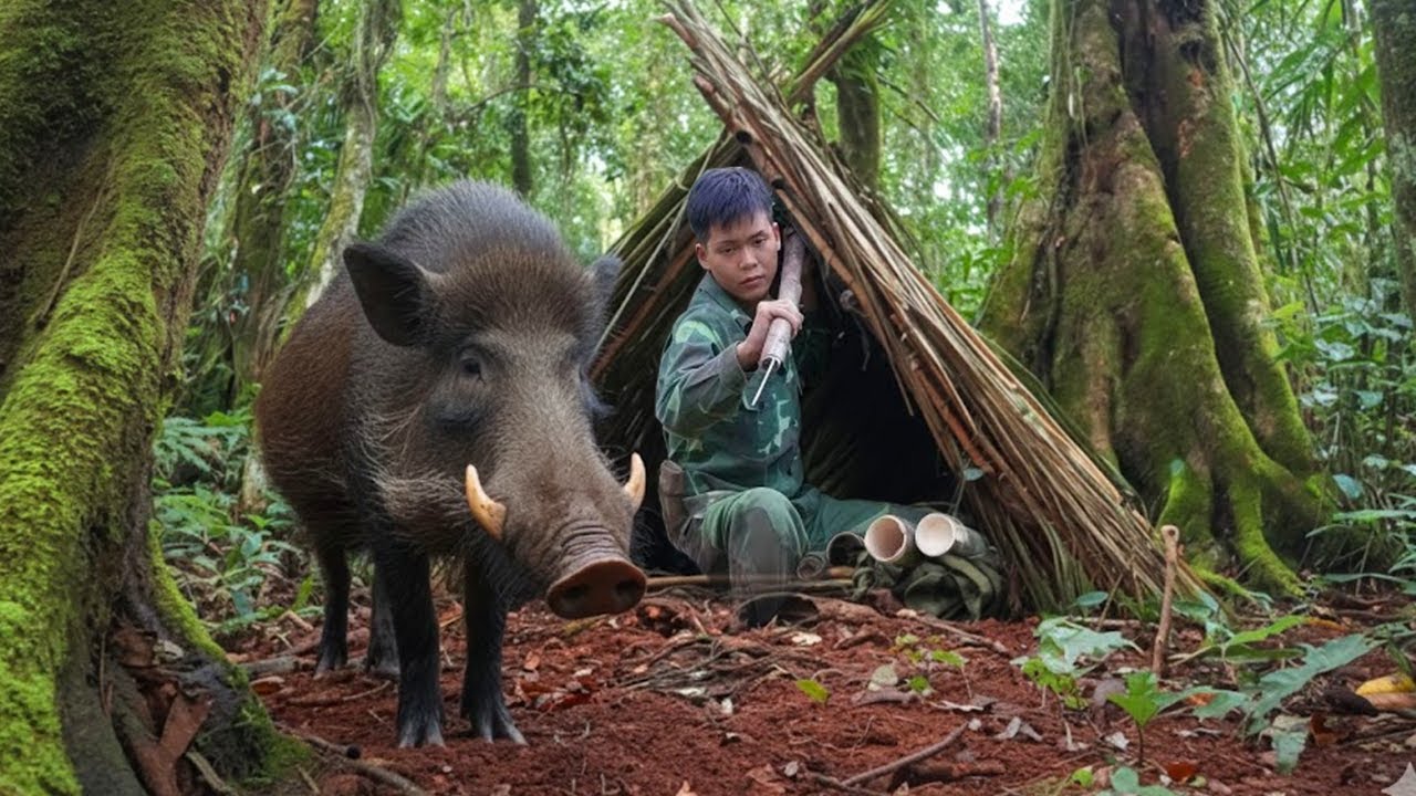 200 Days of Wild Survival: Trapping Boar, Turkey & Pheasant Using Primitive Skills
