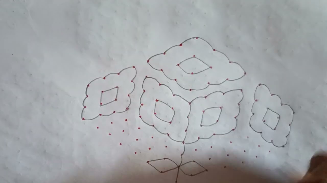 Daily morning easy muggu 😊🌷11*4 Dots rangoli 😊🌷#muggulu #simplemuggulu #easymuggulu #rangoli #kolam 