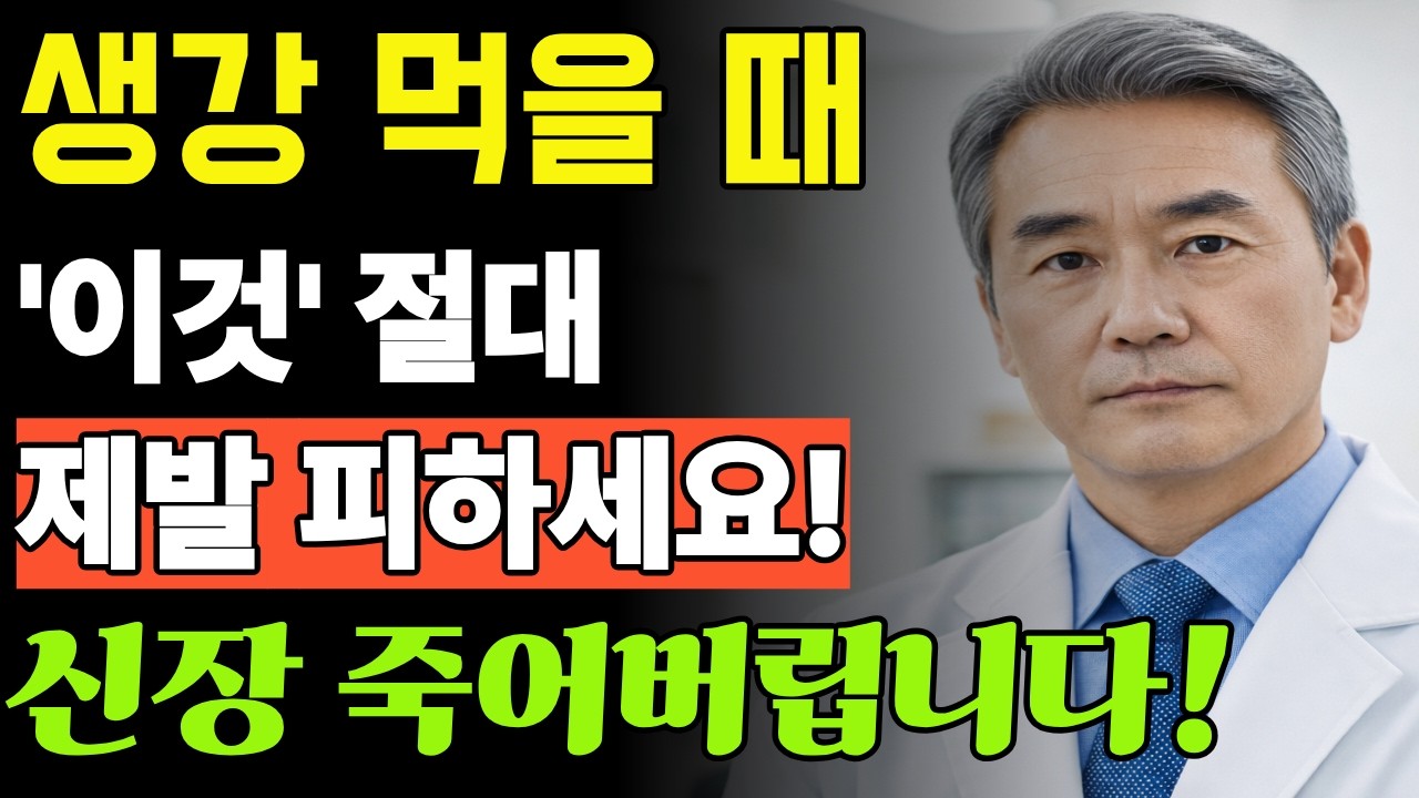 의사들이 말 안 하는 생강 섭취 실수, 신장이 먼저 무너집니다