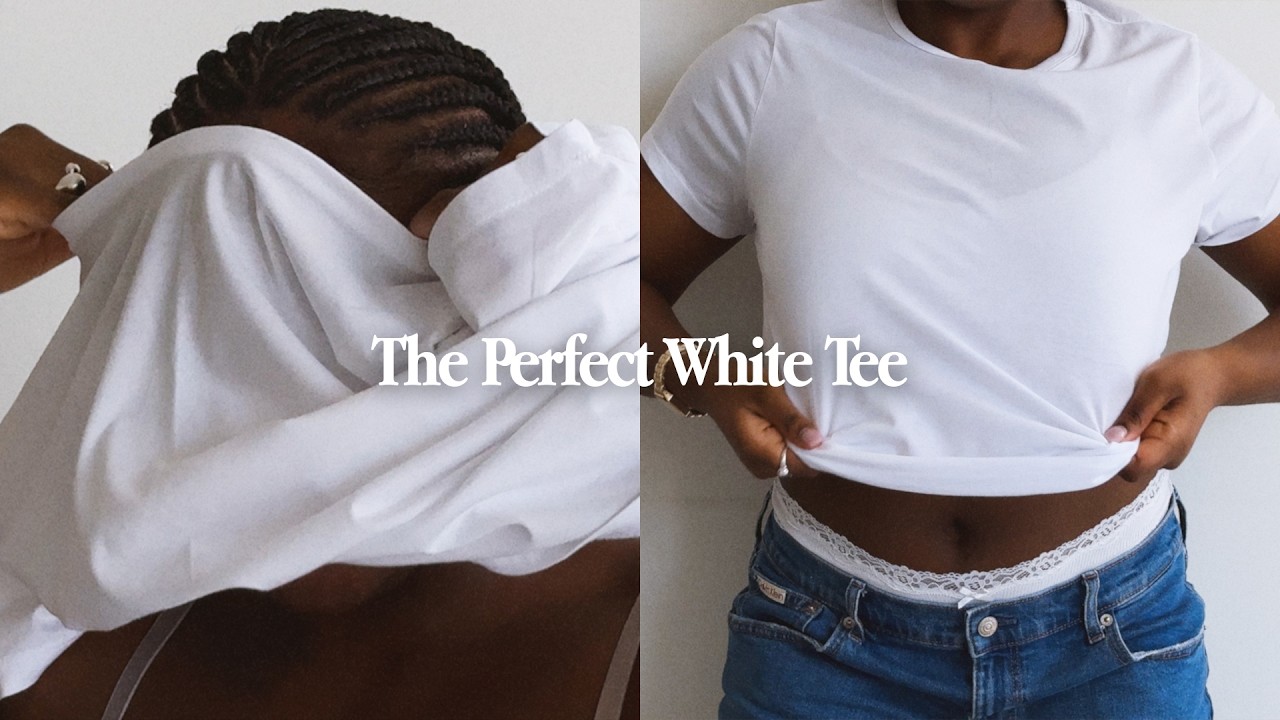 trying on 6 white t-shirts so you don't have to